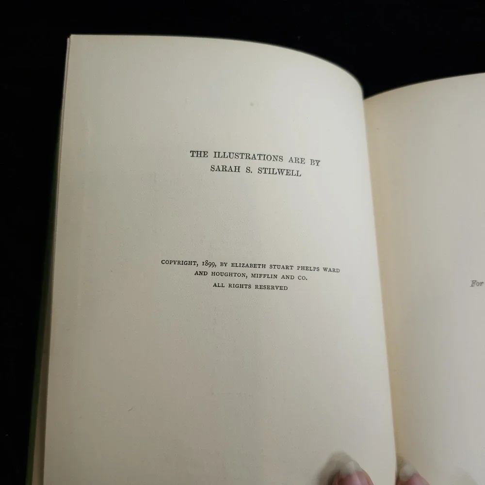 Loveliness By Elizabeth Stuart Phelps Green Book w/ Dog 1899 Antiquarian Novel